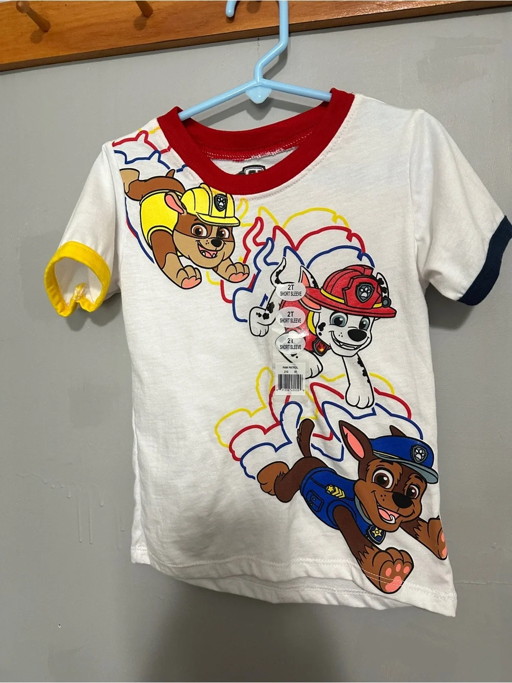 Paw Patrol Kids' White Multi-Color Character Tee 2T
